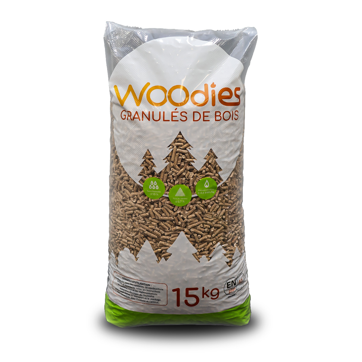 Palette de 65 sacs de Pellet de bois Woodies - Din+, PEFC 100% résineux 🇧🇪 – Image 2