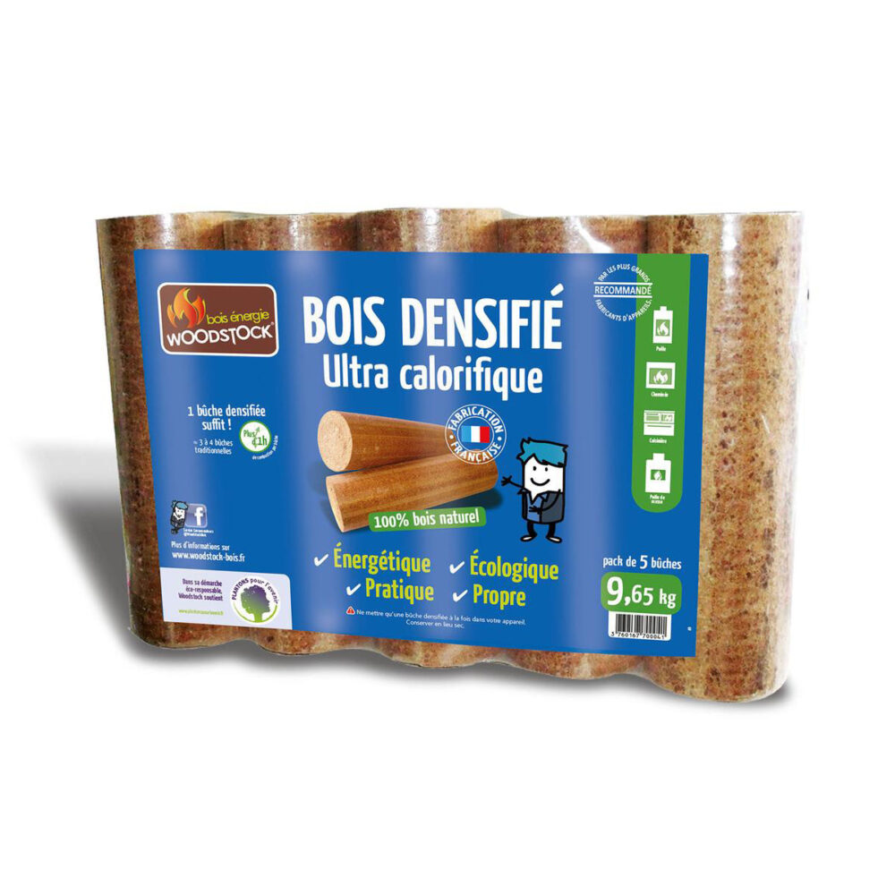 Pack de 5 Bûches de bois densifié - 100% bois français 🇫🇷