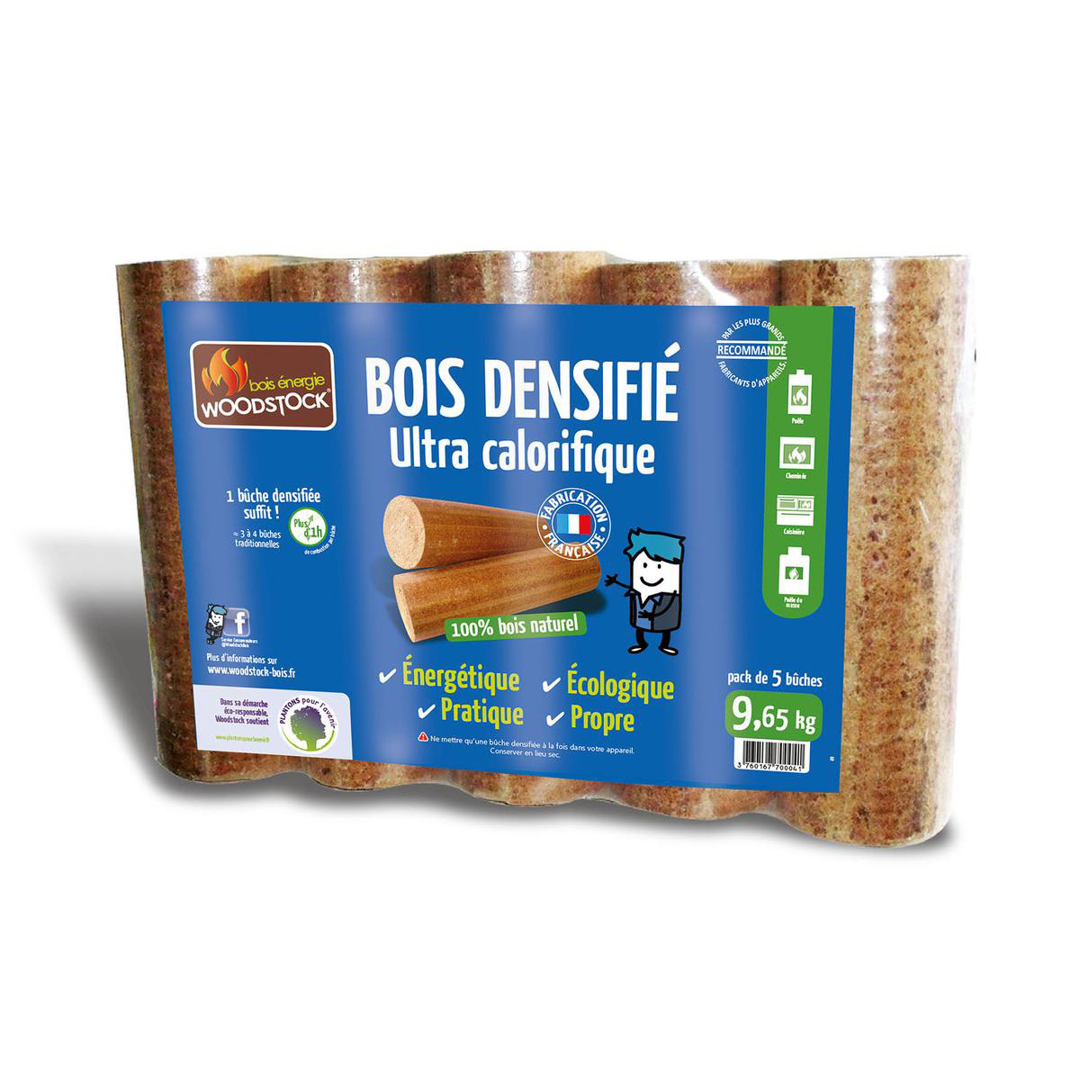 palette de 104 Packs de 5 Bûches de bois densifié - 100% bois français 🇫🇷 – Image 2