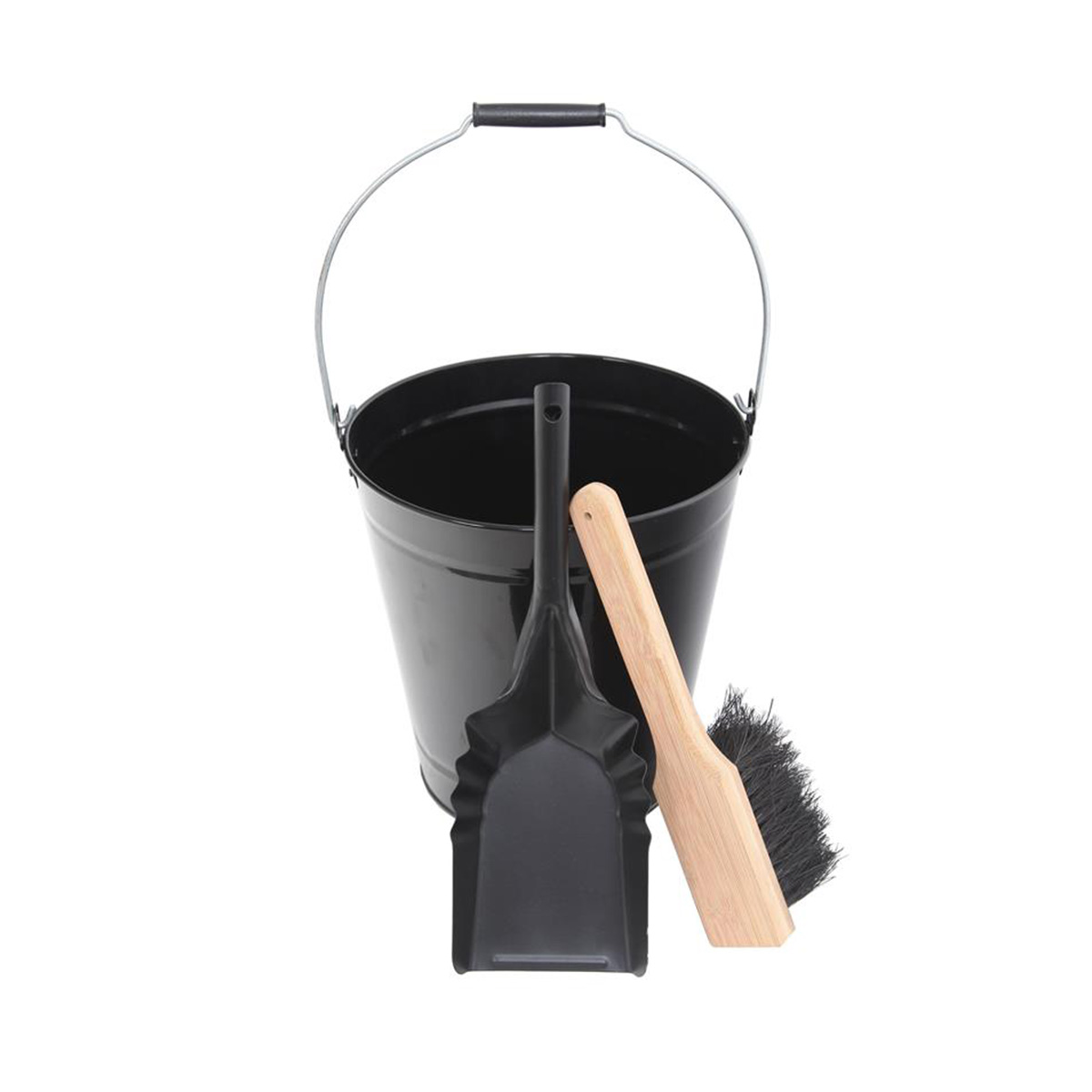 Ensemble Seau + Pelle + Balai noir & bois - Le Marquier