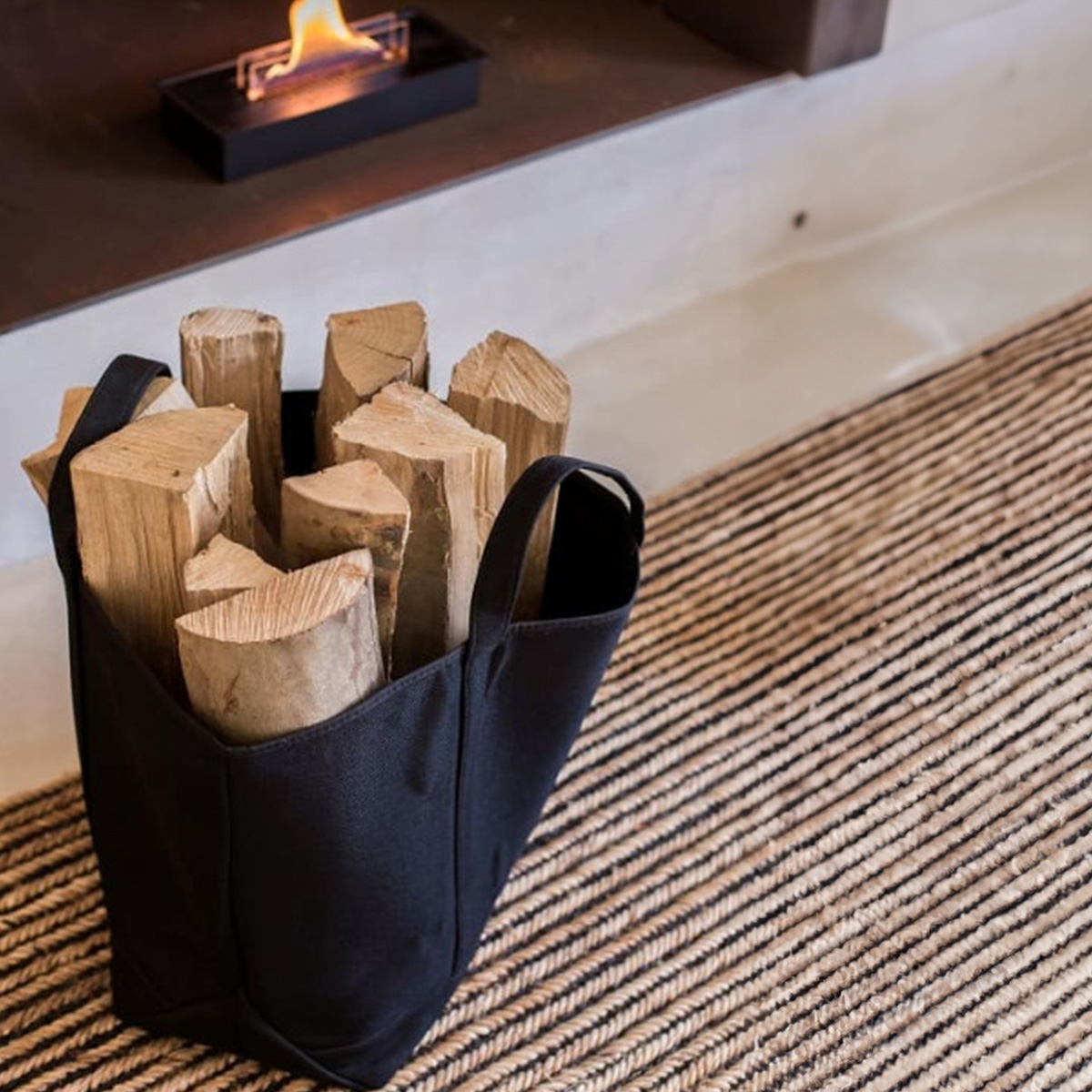 Panier à bûches et granulés Campa - Belharra Noir - Le Marquier – Image 2