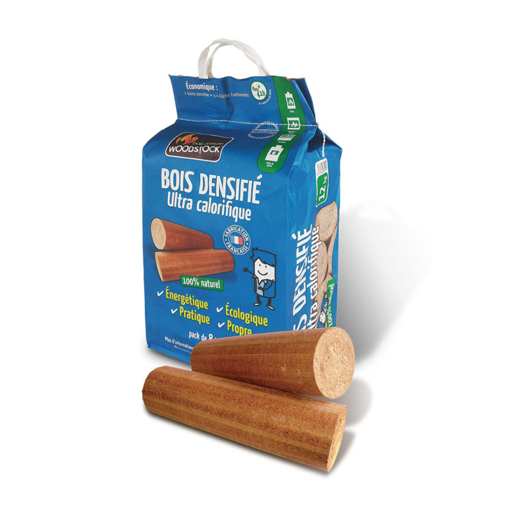 Sac de 8 Bûches de bois densifié - 100% bois français 🇫🇷